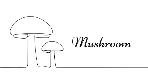 Continuous line drawing of Mushroom