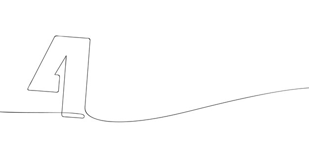 数字4の連続ライン描き