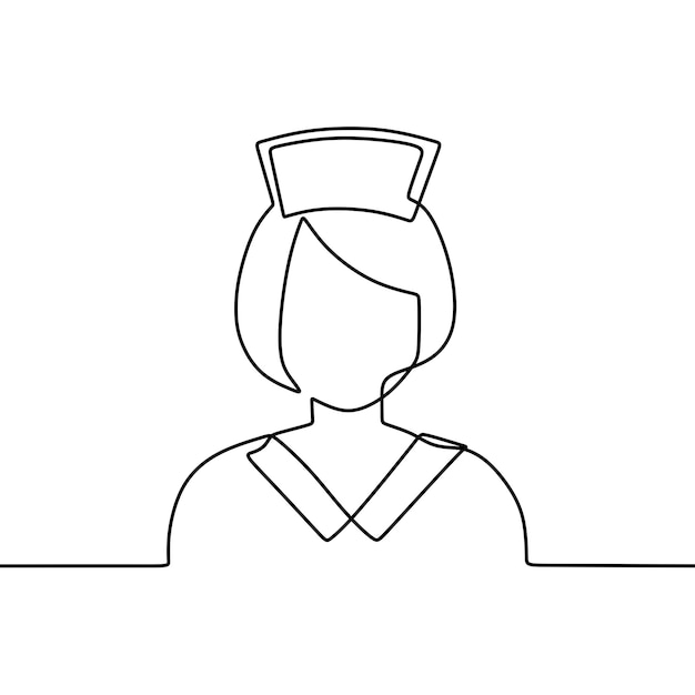 continuous line drawing on nurse