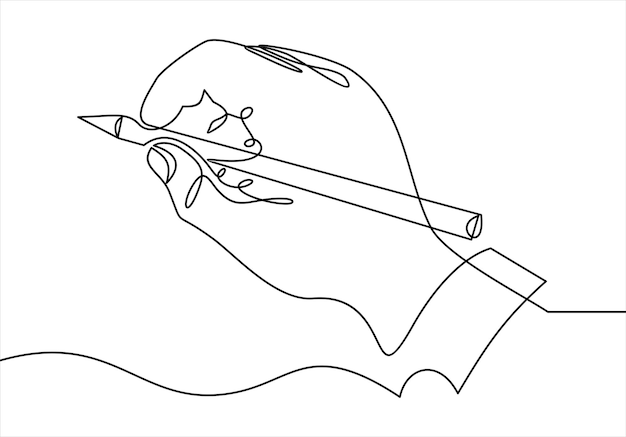 Вектор Непрерывный рисунок линии ручного рисования с карандашной векторной иллюстрацией