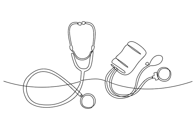 청진기의 연속 선 그리기