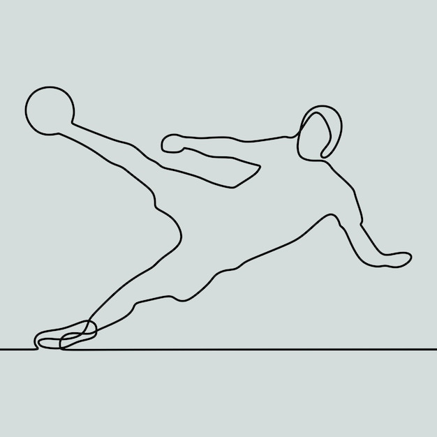 continuous line drawing on people play football