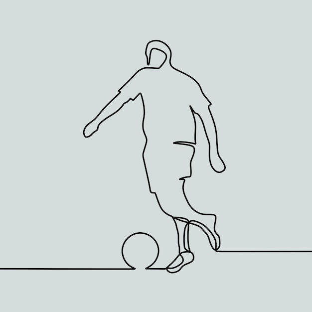 サッカーをする人々の連続線画