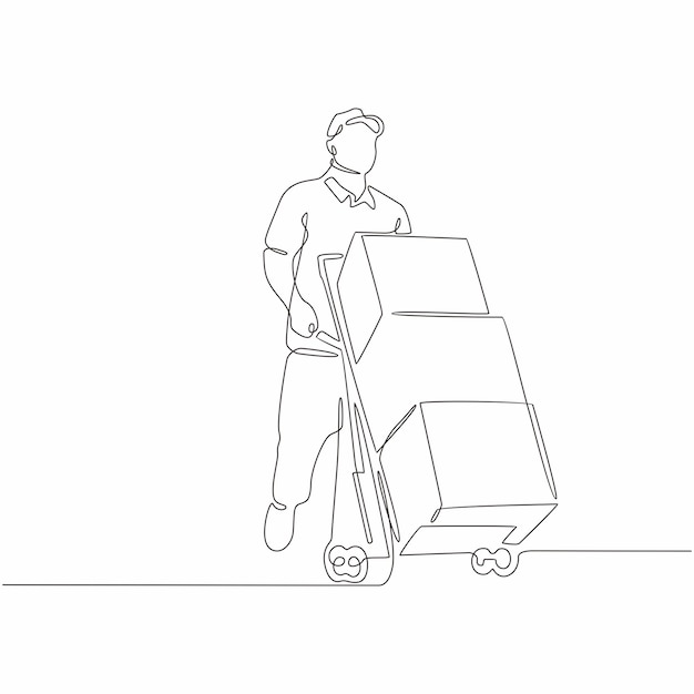 郵便ポストの連続線画