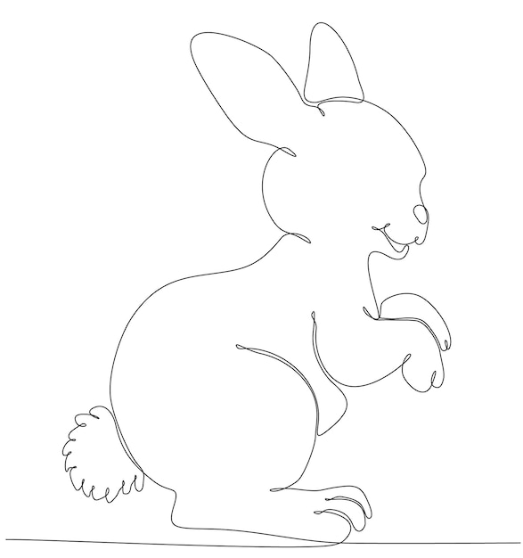 continuous line drawing rabbit