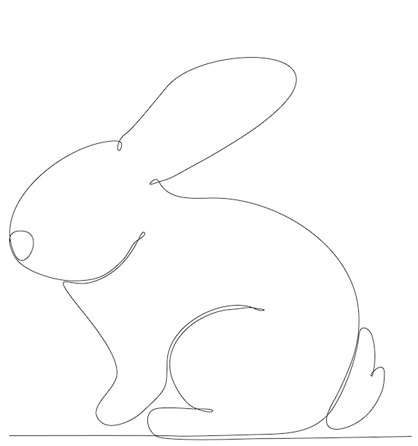 continuous line drawing rabbit