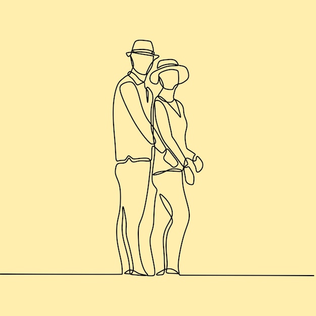 continuous line drawing on romance