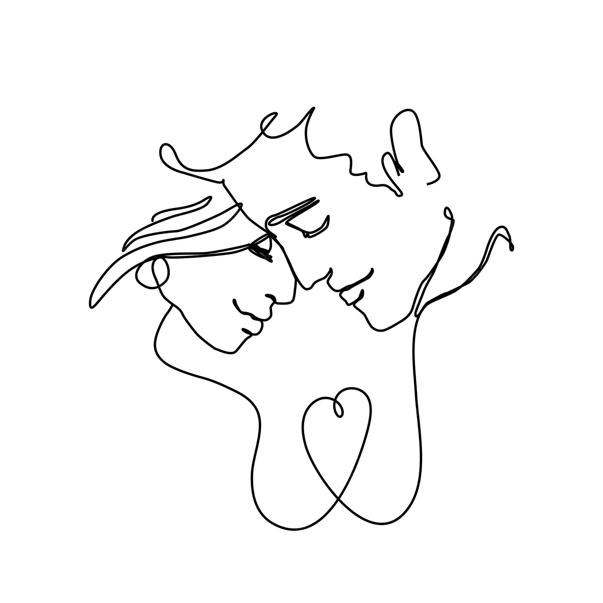 Continuous line drawing. Romantic couple. 6637716 Vector Art at Vecteezy