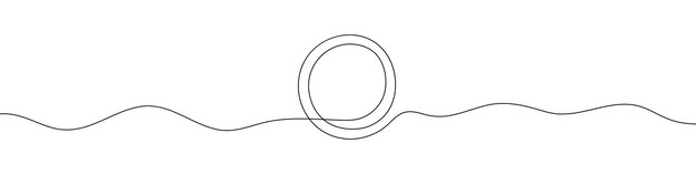 Continuous line drawing of round frame One line icon of frame
