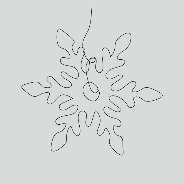 Continuous line drawing set of snowflakes winter theme