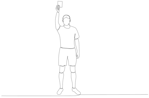 Continuous Line Drawing or Single Line Drawing Referee giving cards to premium players vector