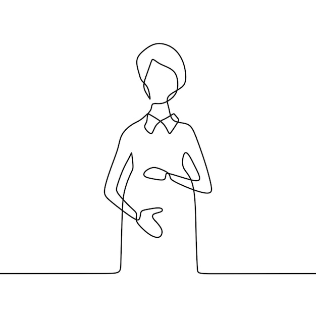 Continuous line drawing on someone is pregnant