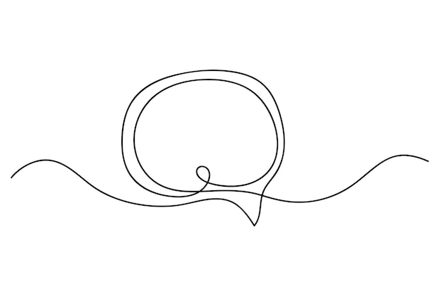 continuous line drawing of speech chat bubbles with minimalist style