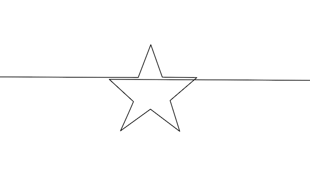 Continuous line drawing of star