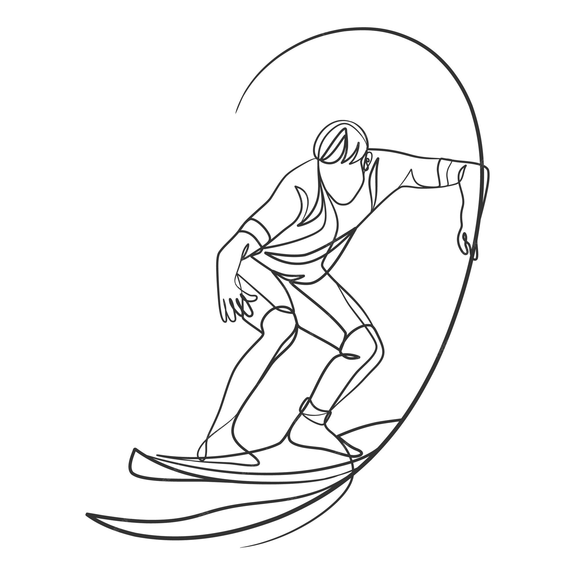 Extreme water sport linear icons set. 360 surfing maneuver