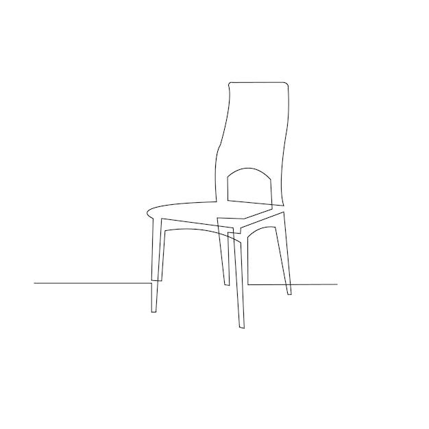 Continuous line drawing of tall elegant dinner chair