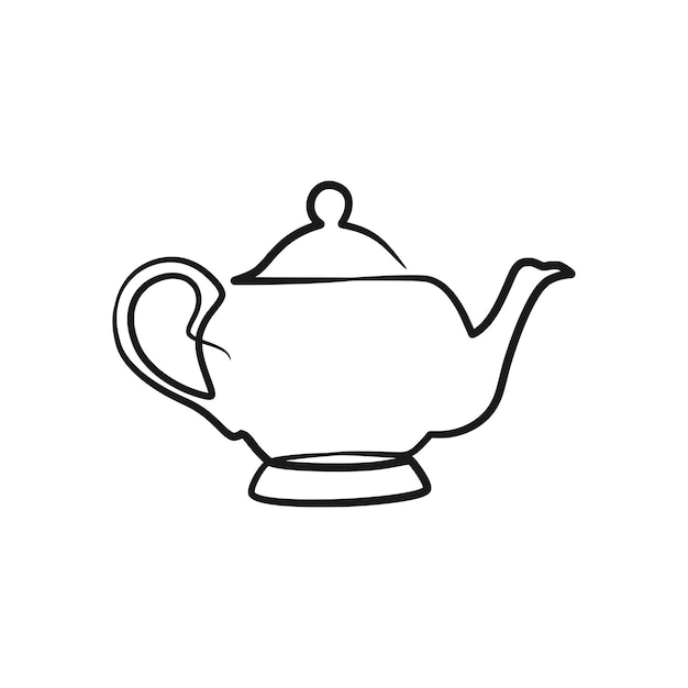 Continuous line drawing tea pot Teapot in continuous line art drawing style