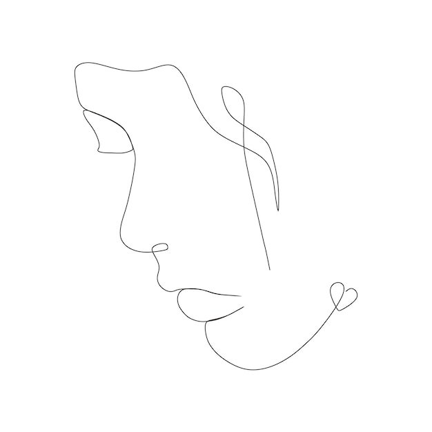 Continuous line drawing  woman