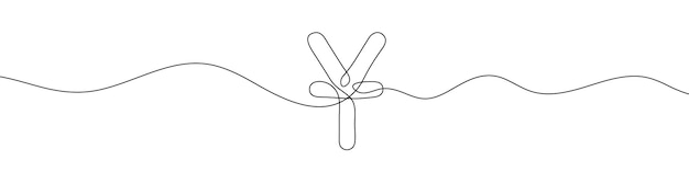 Continuous line drawing of yuan currency symbol line art of the chinese yuan currency symbol