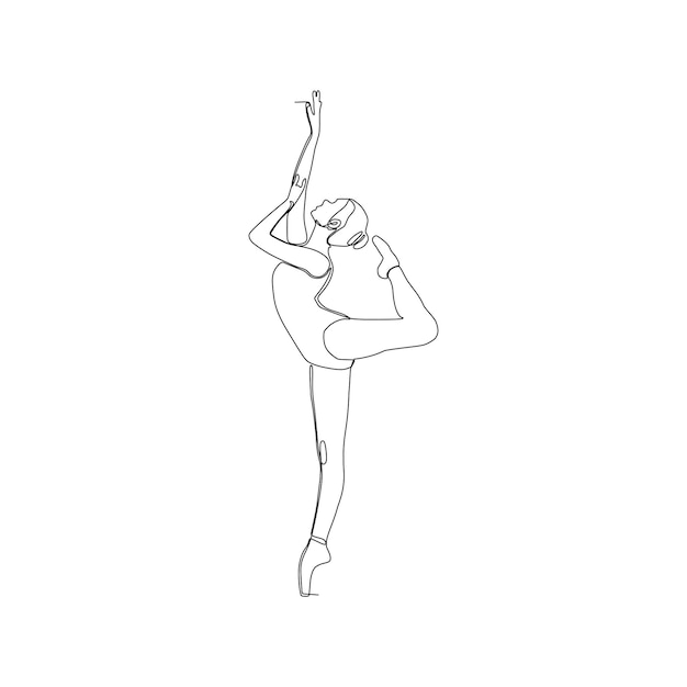 continuous line of girls dancing ballet