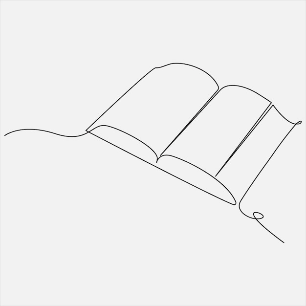 Vector continuous line hand drawing vector illustration book art