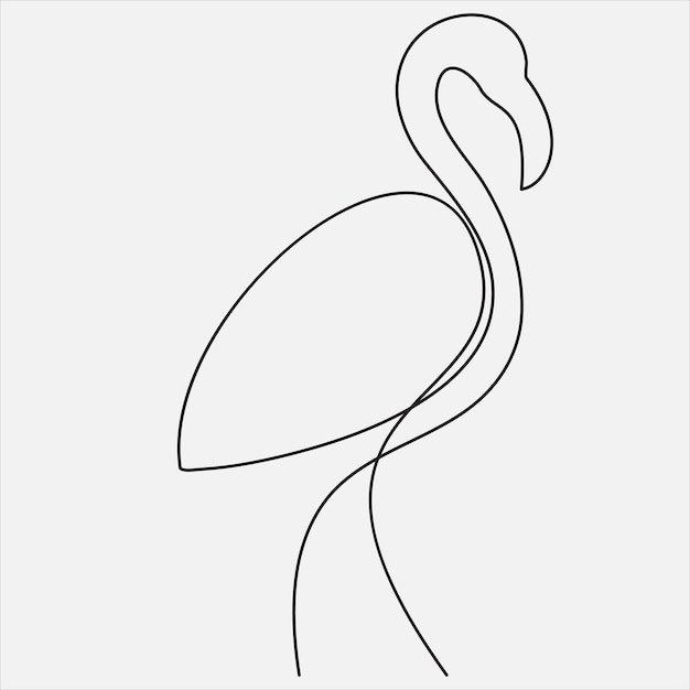 Vector continuous line hand drawing vector illustration heron art