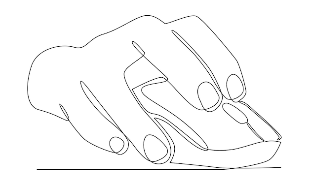 Continuous line of hand use computer mouse