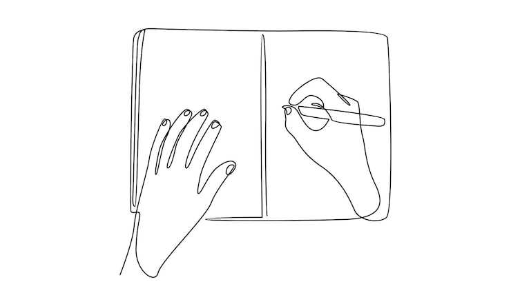 本の手書きメモの連続行