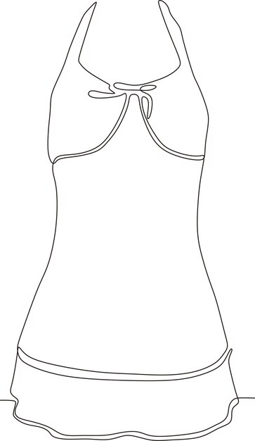 continuous line illustration of womens swimsuit