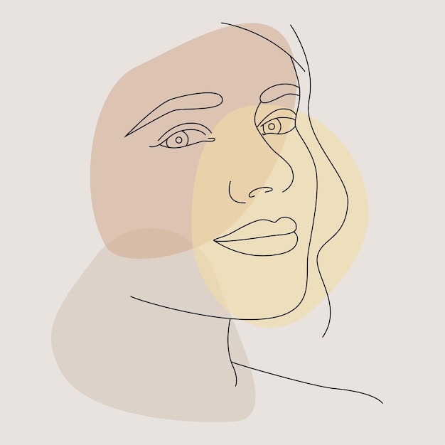 Continuous line Minimalist female beauty with continuous drawing in one line