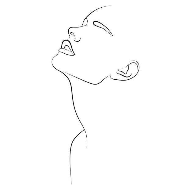 Continuous line minimalist female beauty with continuous drawing in one line