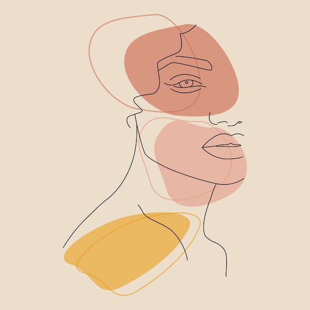 a continuous line of a portrait of a girl continuous drawing in one line