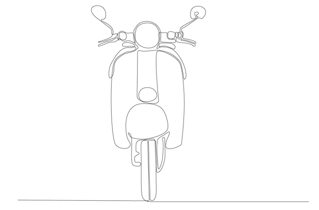 непрерывная линия премиум ретро мотоцикл