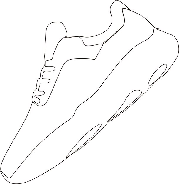 Vector a continuous line of unique simple shoes