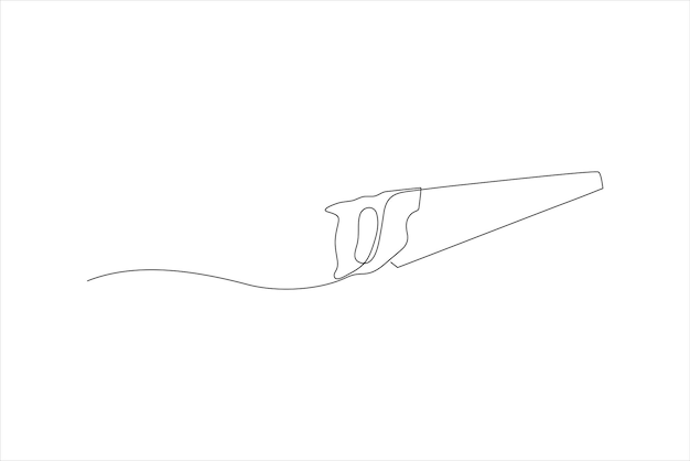 continuous line vector illustration design of saw