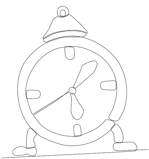 continuous line wall clock time reminder symbol