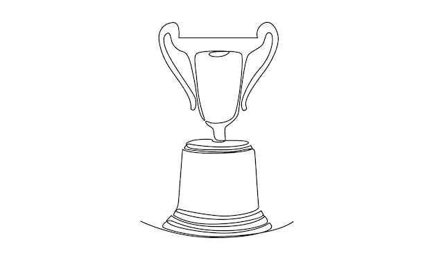 Continuous line of winner trophy