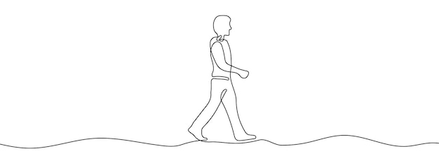 man walking to the left - vector illustration sketch hand drawn isolated on  white background Stock Vector | Adobe Stock