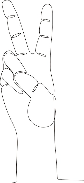 Vector continuous lines show a stylish hand