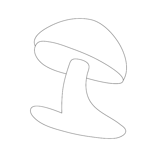 Continuous one line art drawing of mushroom