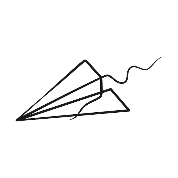 Continuous one line art drawing of paper plane