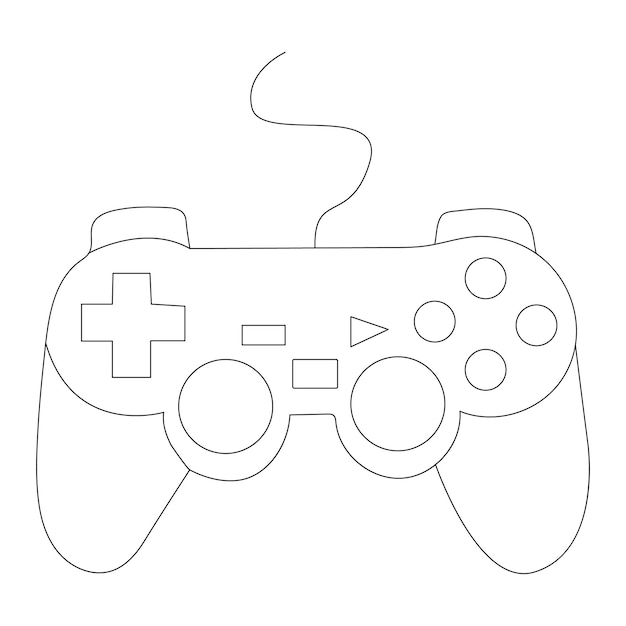 Continuous one line art hand drawing of game controller vector illustration