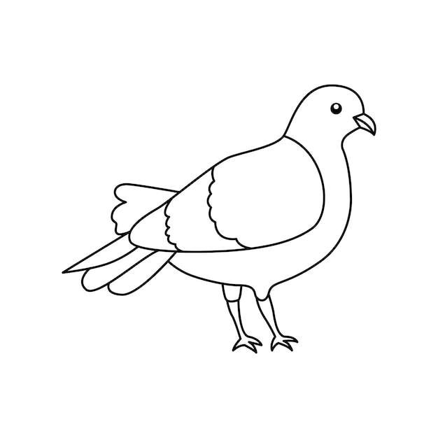 Continuous One Line art pigeon simple bird