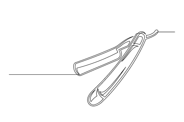 Continuous one line barber razor