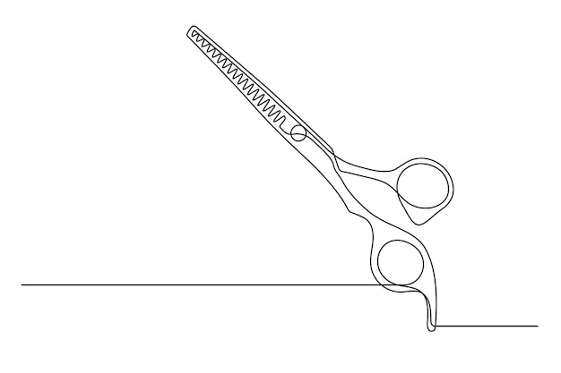 Vector continuous one line barber razors