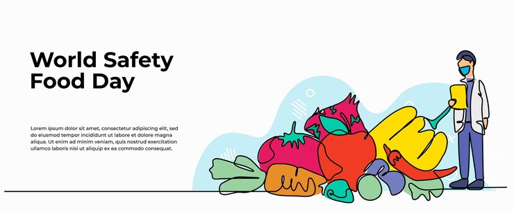 Vector continuous one line design of research on food safetyminimalist style vector illustration on white background