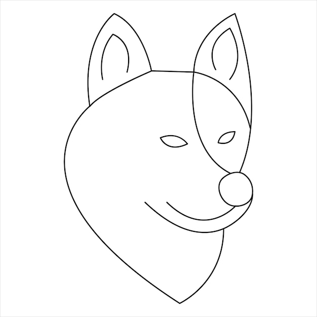 연속 한 줄의 개 애완동물 예술 그림과 개 아이콘 간단한 실루 ⁇  윤 ⁇   ⁇ 터 일러스트레이션
