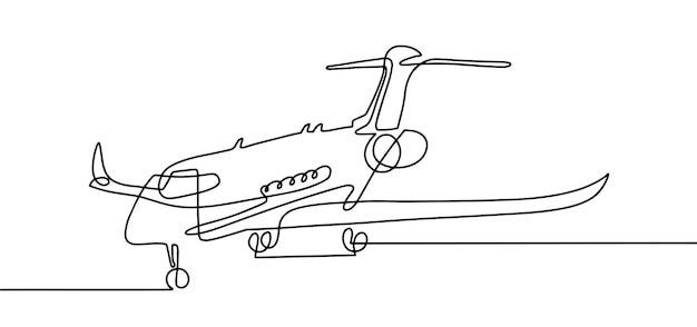 現代のミニマルな航空機の連続一線画