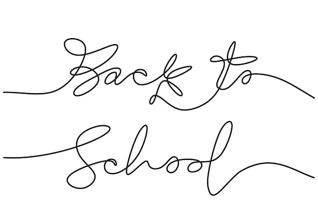 Continuous one line drawing of back to school handwritten words