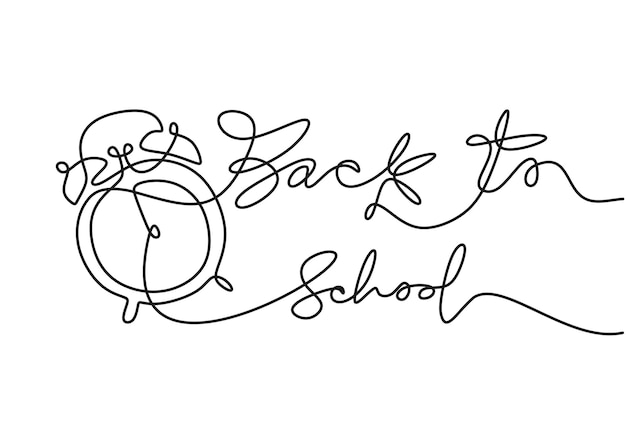 Continuous one line drawing of back to school handwritten words